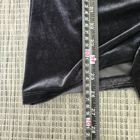 Another Love Velour Sweater Top Womens Medium Charcoal Grey Tie Front Party NEW - Picture 9 of 12